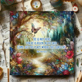 Matthew Verse Glas in lood Christelijk Pasen Feestdagenkaart