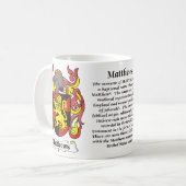 Matthews Family Coat of Arms mok (Voorkant links)