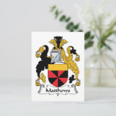 Matthews Family Crest Briefkaart (Staand voorkant)