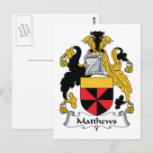 Matthews Family Crest Briefkaart (Voorkant / Achterkant)