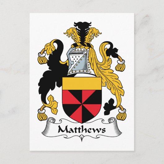 Matthews Family Crest Briefkaart (Voorkant)