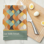 Matthey 7:11 Geef ons deze dag Retro Ovals Theedoek (Quarter Fold)