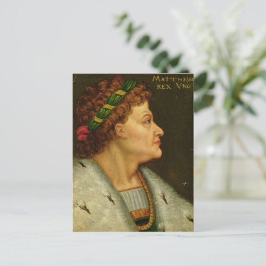Matthias I, Hunyadi Briefkaart (Staand voorkant)
