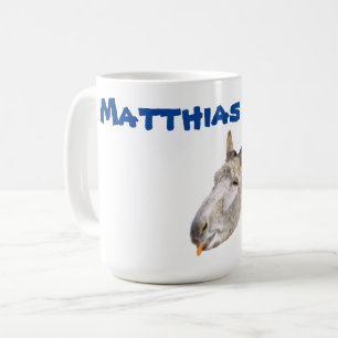 Matthias-naam met een Donkey, koffie-Mok Koffiemok