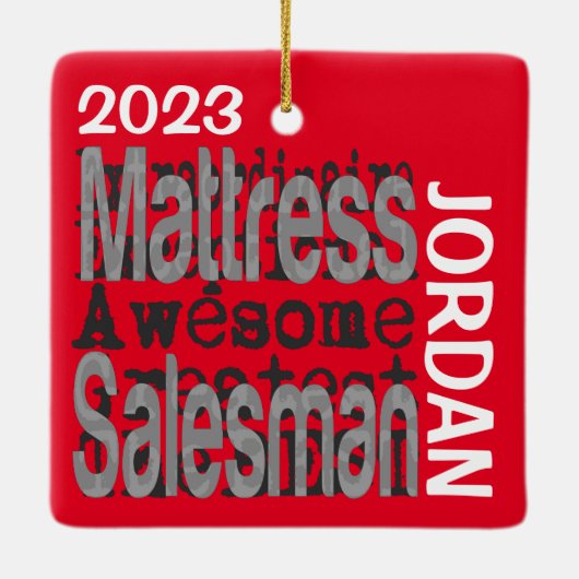 Mattress Salesman Extraordinaire CUSTOM Keramisch Ornament (Achterkant)