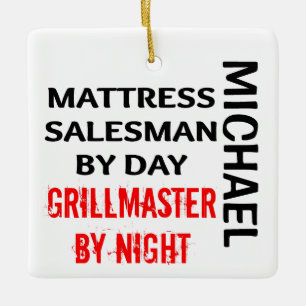 Mattress Salesman Grillmaster CUSTOM Keramisch Ornament