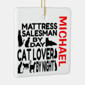 Mattress Salesman houdt van katten Keramisch Ornament (Rechts)