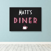 Matt's Art Deco Diner Sign Canvas Afdruk (Insitu (Houten vloer))