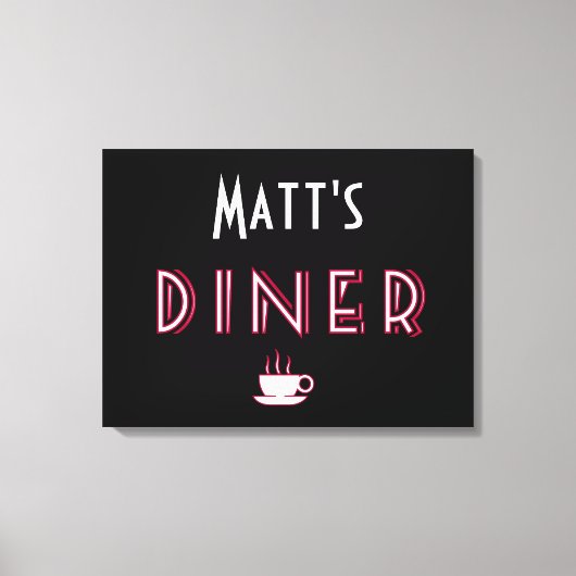 Matt's Art Deco Diner Sign Canvas Afdruk (Voorkant)