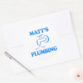 Matt's Plumbing Ronde Sticker (Envelop)