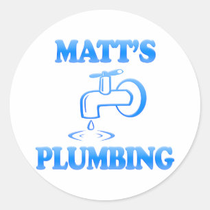 Matt's Plumbing Ronde Sticker