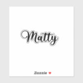 Matty Name - handgeschreven kalligrafie Sticker (Vel)