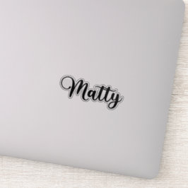 Matty Name - handgeschreven kalligrafie Sticker