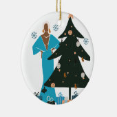 Mature Black Woman Kerstmis Keramisch Ornament (Rechts)