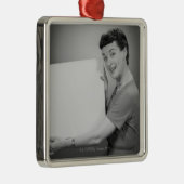 Mature Woman Metalen Ornament (Rechts)