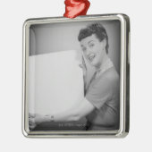 Mature Woman Metalen Ornament (Links)