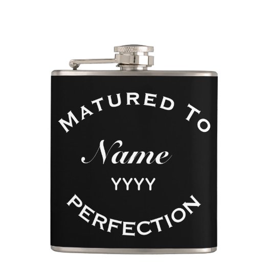 Matured To Perfection Personalised Birthday Gift Heupfles (Voorkant)