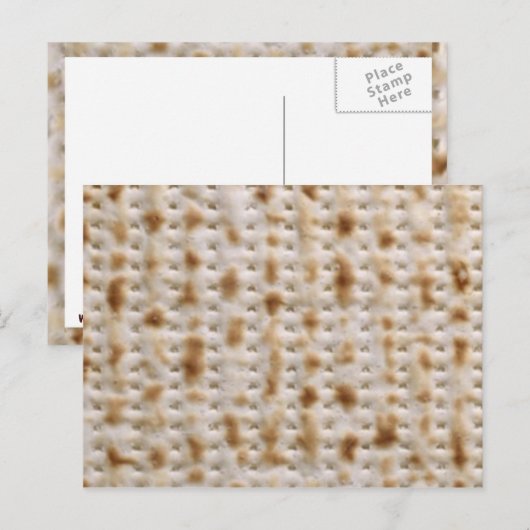 MATZAH BRIEFKAART ~ unleavened and pesadich (Voorkant / Achterkant)