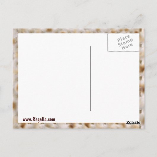 MATZAH BRIEFKAART ~ unleavened and pesadich (Achterkant)