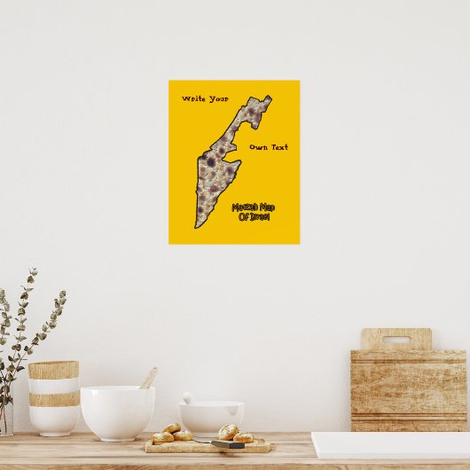 Matzah Map of Israel - schrijf je eigen tekst Poster (Keuken)
