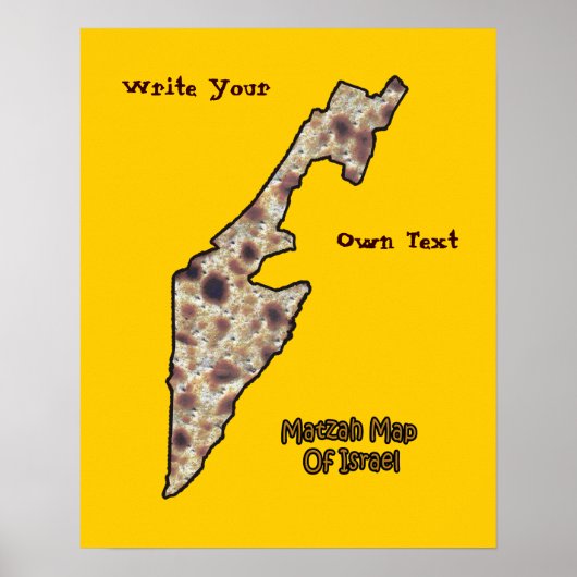 Matzah Map of Israel - schrijf je eigen tekst Poster (Voorkant)