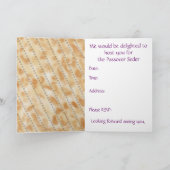 Matzah PASSOVER SEDER UITNODIGING Joods Matzo (Binnen)