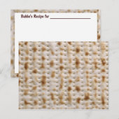 MATZAH RECIPE CARD BRIEFKAART (Voorkant / Achterkant)