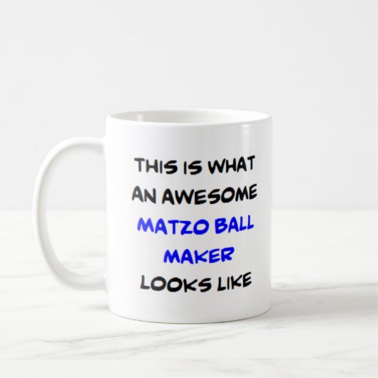 matzo ball maker, geweldige koffiemok (Links)