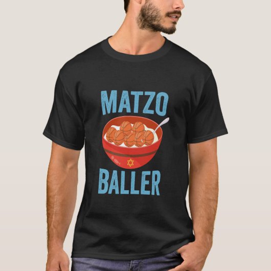 Matzo Baller Grappig Basketbal Chanoeka Vakantie T-shirt (Voorkant)