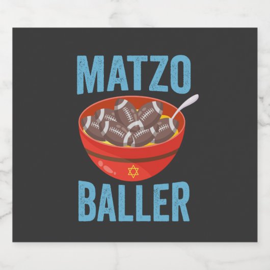 Matzo Baller Grappig Football Chanoeka Rugby Gift Bier Etiket (Enkel label)