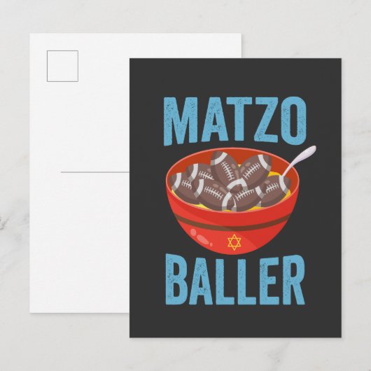 Matzo Baller Grappig Football Chanoeka Rugby Gift Uitnodiging Briefkaart (Voorkant / Achterkant)