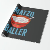 Matzo Baller Grappig Honkbal Chanoeka Vakantie Gif Cadeaupapier (Uitgerold)