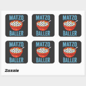 Matzo Baller Grappig Voetbal Chanoeka Vakantiegift Vierkante Sticker (Vel)