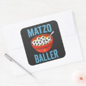 Matzo Baller Grappig Voetbal Chanoeka Vakantiegift Vierkante Sticker (Envelop)