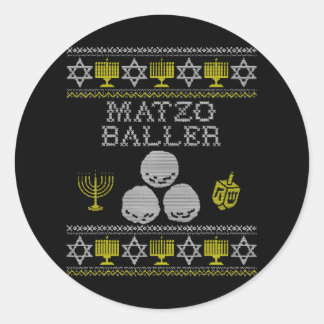Matzo Baller Grappige Chanoeka's Matzah Ballen Ronde Sticker