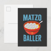 Matzo Baller Grappige Golf Chanoeka Vakantie Gift Uitnodiging Briefkaart (Voorkant / Achterkant)