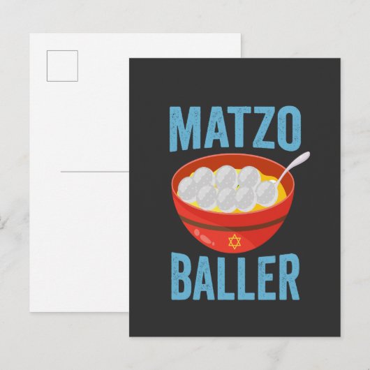 Matzo Baller Grappige Golf Chanoeka Vakantie Gift Uitnodiging Briefkaart (Voorkant / Achterkant)