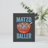 Matzo Baller Grappige Voetbal Hanukkah Rugby Cadea Uitnodiging Briefkaart (Staand voorkant)