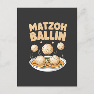Matzo Baller Hanukkah Eten Joodse Cultuur Aankondigingskaart