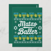 Matzo Baller Lange Mouwen Funny Hanukkah Cadeaus Briefkaart (Voorkant / Achterkant)