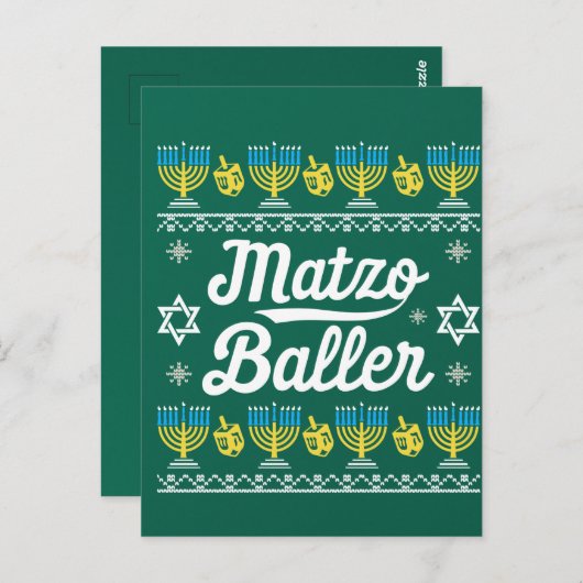 Matzo Baller Lange Mouwen Funny Hanukkah Cadeaus Briefkaart (Voorkant / Achterkant)