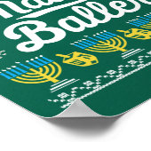 Matzo Baller Lange Mouwen Funny Hanukkah Cadeaus Poster (Hoek)