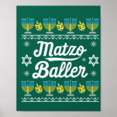 Matzo Baller Lange Mouwen Funny Hanukkah Cadeaus Poster (Voorkant)