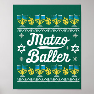 Matzo Baller Lange Mouwen Funny Hanukkah Cadeaus Poster