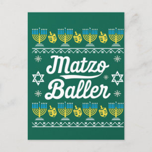 Matzo Baller Lange Mouwen Grappige Hanukkah Cadeau Briefkaart