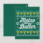 Matzo Baller Long Sleeve Funny Hanukkah Gifts Briefkaart (Voorkant / Achterkant)
