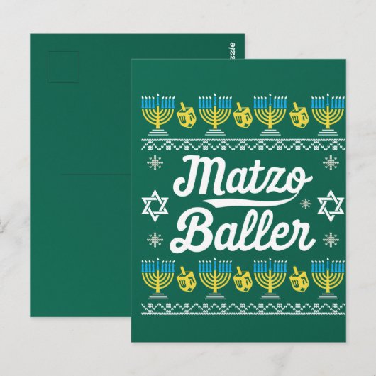Matzo Baller Long Sleeve Funny Hanukkah Gifts Briefkaart (Voorkant / Achterkant)