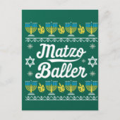 Matzo Baller Long Sleeve Funny Hanukkah Gifts Briefkaart (Voorkant)