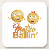 Matzo Ballin'. Pascha, Pesach Seder Bier Onderzetter (Voorkant)