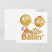 Matzo Ballin'. Pasen Pesach Seder Kaart (Voorkant / Achterkant)